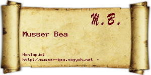 Musser Bea névjegykártya
